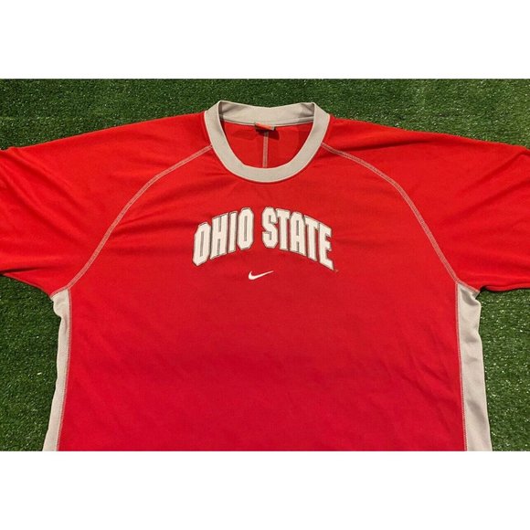 Retro Y2K Nike Fit Dry Ohio State Buckeyes center swoosh t-shirt size XL NCAA - Picture 4 of 10
